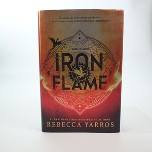 Iron Flame by Rebecca Yarros — First Edition Hardcover with Black Sprayed Edges